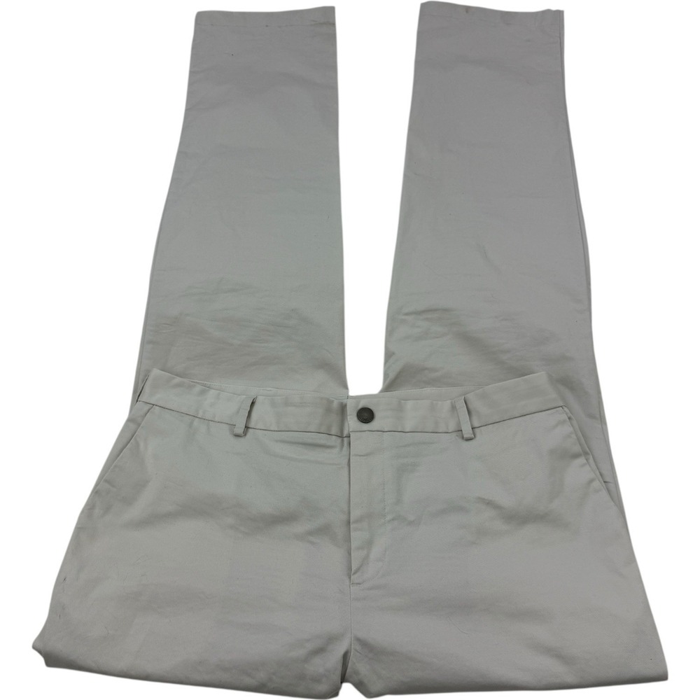 Spoke White Sharps Build C Flat Front Chino Pants Cotton Elastane Men's Sz 35x35